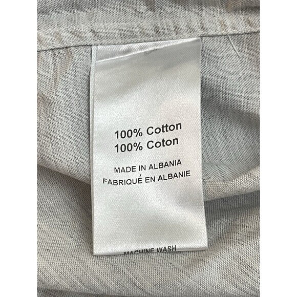 Saks Fifth Avenue Men’s Shirt L Gray Cotton Long Sleeve Colorblock Stripe Casual - Picture 7 of 9